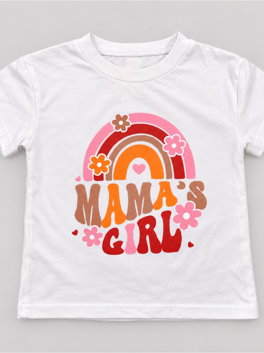 Mama’s Girl Toddler T-Shirt 18-24M Rainbow Floral Graphic White Tee